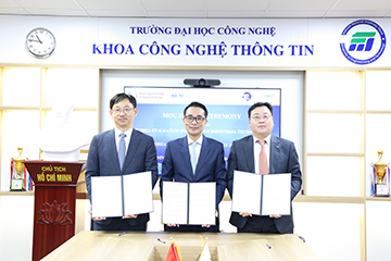 Lễ ký kết hợp tác nghiên cứu ba bên giữa Trường Đại học Công nghệ với Viện Đánh giá Công nghệ công nghiệp Hàn Quốc và Viện Công nghệ điện tử Hàn Quốc